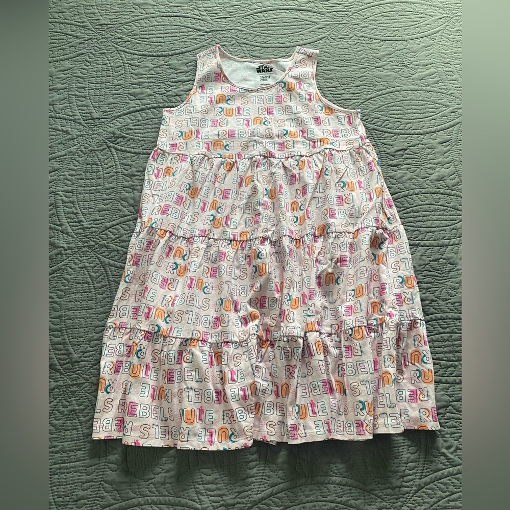 Girls Disney Spotted Zebra NWOT Star Wars Tiered Dress size XXL (14/16)